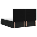 LED opbevarings seng med madras Sort 140 x 190 cm Stof