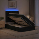 LED opbevarings seng med madras Sort 120 x 200 cm Stof