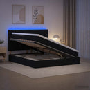 LED opbevarings seng med madras Sort 140 x 190 cm Stof