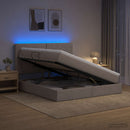 LED opbevarings seng med madras Gråbrun 180 x 200 cm Stof