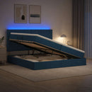LED opbevarings seng med madras Blå 200 x 200 cm Stof