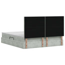 LED opbevarings seng med madras Lysegrå 140 x 190 cm Fløjl