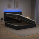 LED opbevarings seng med madras Sort 180 x 200 cm Fløjl