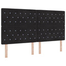 LED opbevarings seng med madras Sort 180 x 200 cm Fløjl