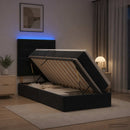 LED opbevarings seng med madras Sort 100 x 200 cm Fløjl