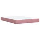 LED opbevarings seng med madras Lyserød 160 x 200 cm Fløjl