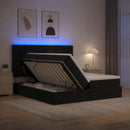 LED opbevarings seng med madras Sort 200 x 200 cm Stof