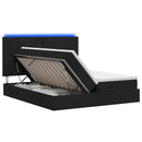 LED opbevarings seng med madras Sort 200 x 200 cm Stof