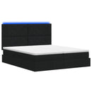 LED opbevarings seng med madras Sort 200 x 200 cm Stof