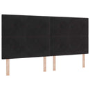 LED opbevarings seng med madras Sort 200 x 200 cm Fløjl