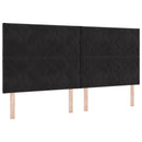 LED opbevarings seng med madras Sort 200 x 200 cm Fløjl