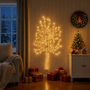 LED-juletræ til væg 150 cm 140 LED'er Varm hvid Stål Sort