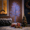 LED-juletræ til væg 150 cm 140 LED'er Blå Stål Sort