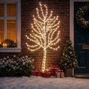 LED-juletræ til væg 180 cm 200 LED'er Kold hvid Stål Sort