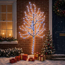LED-juletræ til væg 180 cm 200 LED'er Blå Stål Sort