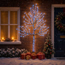 LED-juletræ til væg 210 cm 312 LED'er Blå Stål Sort