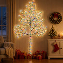 LED-juletræ til væg 210 cm 312 LED'er Flerfarvet Stål Sort