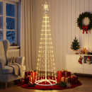 LED-keglejuletræ 180 cm 250 LED'er Varm hvid Stål Hvid