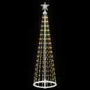 LED-keglejuletræ 180 cm 250 LED'er Varm hvid Stål Hvid