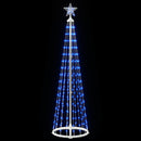 LED-keglejuletræ 180 cm 250 LED'er Blå Stål Hvid