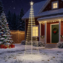 LED-keglejuletræ 250 cm 470 LED'er Varm hvid Stål Hvid