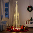 LED-keglejuletræ 250 cm 470 LED'er Varm hvid Stål Hvid
