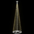 LED-keglejuletræ 250 cm 470 LED'er Varm hvid Stål Hvid