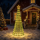 LED juletræ 180 cm 255 LED'er Varm hvid Stål Sort
