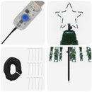 LED juletræ 180 cm 255 LED'er Kold hvid Stål Sort