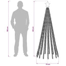 LED juletræ 180 cm 255 LED'er Kold hvid Stål Sort