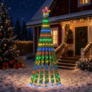 LED juletræ 180 cm 255 LED'er Flerfarvet Stål Sort