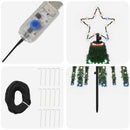 LED juletræ 180 cm 255 LED'er Flerfarvet Stål Sort