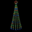 LED juletræ 180 cm 255 LED'er Flerfarvet Stål Sort