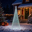 LED juletræ 250 cm 475 LED'er Kold hvid Stål Sort