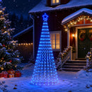 LED juletræ 250 cm 475 LED'er Blå Stål Sort