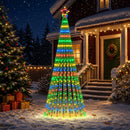 LED juletræ 250 cm 475 LED'er Flerfarvet Stål Sort