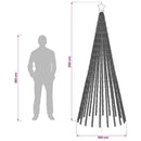 LED juletræ 250 cm 475 LED'er Flerfarvet Stål Sort