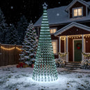 LED juletræ 300 cm 668 LED'er Kold hvid Stål Sort