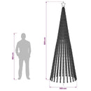 LED juletræ 300 cm 668 LED'er Kold hvid Stål Sort