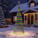 LED juletræ 300 cm 668 LED'er Flerfarvet Stål Sort