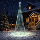 LED juletræ 400 cm 1028 LED'er Kold hvid Stål Sort