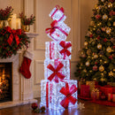 Gaveæske juledekoration 5 stk. 125 LED'er Blå 35 x 35 x 33 cm