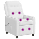 Massagelænestol Hvid 65 x 93 x 102 cm Stof