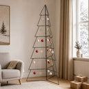 Metal juletræ KUOPIO 210 cm Stål Sort