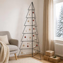 Metal juletræ KUOPIO 210 cm Stål Sort