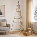 Metal juletræ KUOPIO 210 cm Varm hvid Stål Sort