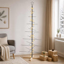 Juletræ i metal med fod KUOPIO 180 cm Varm hvid Stål Sort