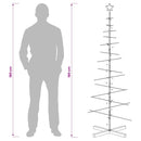 Juletræ i metal med fod KUOPIO 180 cm Varm hvid Stål Sort