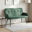 2-personers sofa med metalben 2-personers Havgrøn Fløjl