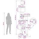 Gulv-til-loft kattetræ med sisalstamme Lysegrå 257-283 cm